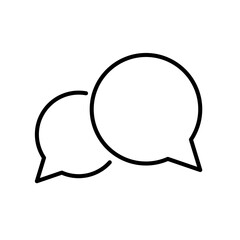 Speech bubble line icon. Thought, comment, review, cloud, feedback, idea, dialogue, remarks, words, text insertion. Vector line icon for Business and Advertising