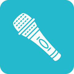 Microphone Multicolor Round Corner Glyph Inverted Icon