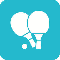 Ping Pong Multicolor Round Corner Glyph Inverted Icon