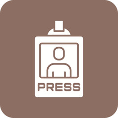 Press Pass Multicolor Round Corner Glyph Inverted Icon