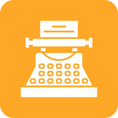 Typewriter Multicolor Round Corner Glyph Inverted Icon