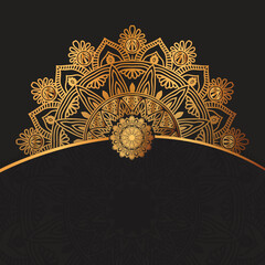 Luxury Mandala background with gold color