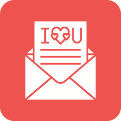 Love Letter Multicolor Round Corner Glyph Inverted Icon