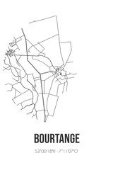 Abstract street map of Bourtange located in Groningen municipality of Westerwolde. City map with lines