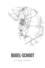 Abstract street map of Budel-Schoot located in Noord-Brabant municipality of Cranendonck. City map with lines