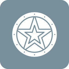 Sheriff Multicolor Round Corner Glyph Inverted Icon