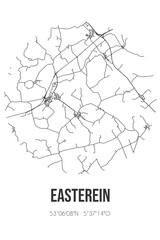 Abstract street map of Easterein located in Fryslan municipality of Sudwest-Fryslan. City map with lines