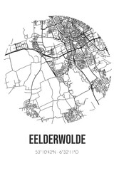 Fototapeta na wymiar Abstract street map of Eelderwolde located in Drenthe municipality of Tynaarlo. City map with lines