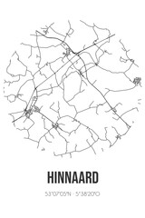 Obraz premium Abstract street map of Hinnaard located in Fryslan municipality of Sudwest-Fryslan. City map with lines