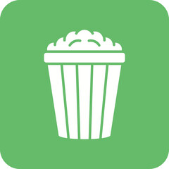 Popcorn Multicolor Round Corner Glyph Inverted Icon