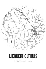 Abstract street map of Lierderholthuis located in Overijssel municipality of Raalte. City map with lines