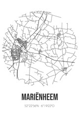 Abstract street map of Mariënheem located in Overijssel municipality of Raalte. City map with lines