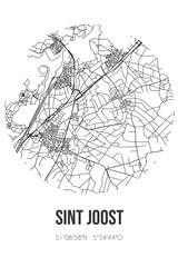 Abstract street map of Sint Joost located in Limburg municipality of Echt-Susteren. City map with lines
