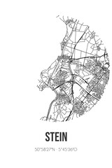 Abstract street map of Stein located in Limburg municipality of Stein. City map with lines