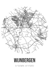 Fototapeta na wymiar Abstract street map of Wijnbergen located in Gelderland municipality of Montferland. City map with lines