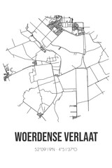 Abstract street map of Woerdense Verlaat located in Zuid-Holland municipality of Nieuwkoop. City map with lines
