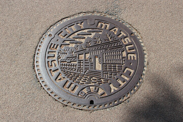 manhole cover in matsue (japan)
