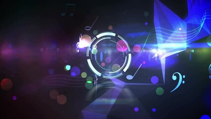 Neon digital clock ticking over chemical structures and data processing - Powered by Adobe