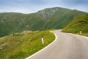 Fototapeta na wymiar Landscape along the road to Monte Baldo