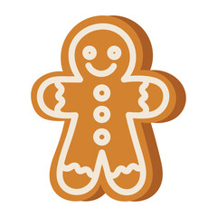 Christmas cookie man icon.