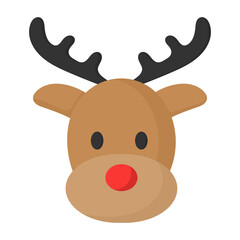 Cute christmas reindeer icon.