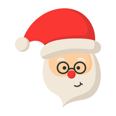 Santa claus icon flat.