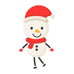 Merry christmas snowman icon.