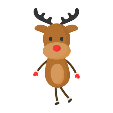 Cute christmas reindeer icon.