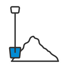 Icon Of Construction Shovel And Sand