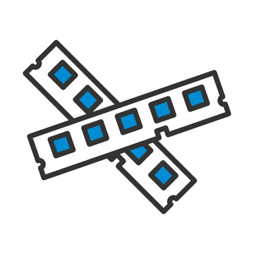 crossed blue ram sticks icon clip art preview