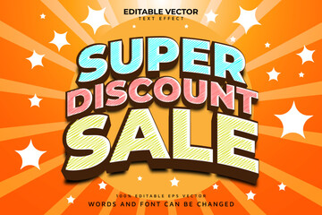 Super Discount Sale 3D Editable Text Effect