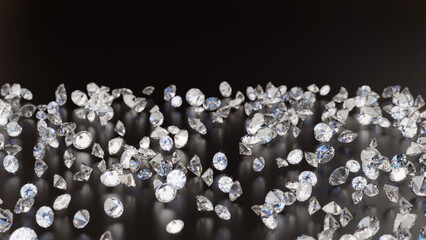 A group of Diamonds in dark background