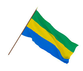 Background for designers, illustrators. National Independence Day. Flags of Gobon