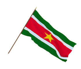 Background for designers, illustrators. National Independence Day. Flags of Suriname