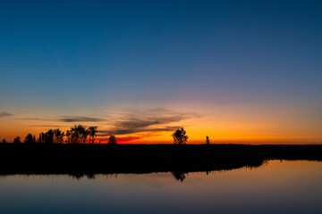 summer sunset over the river