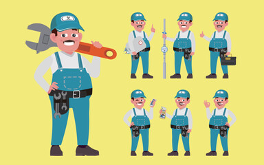 Plumber character with different poses