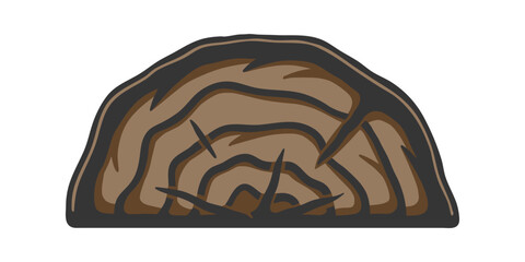 Vintage retro mechanic woodwork stump felled. Can be used like emblem, logo, badge, label. mark, poster or print. Monochrome Graphic Art. Vector. Hand drawn element in engraving style.