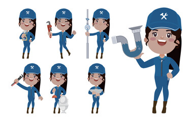 Plumber character with different poses