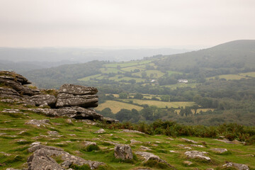 View From The Top Of 'Hound' Tor On Dartmoor In Devon