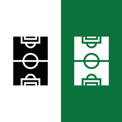 Football or Soccer Field icon in Glyph Style. The field where the football match takes place. Vector illustration icons can be used for applications, websites, or part of a logo.
