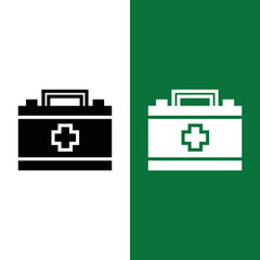 Football or Soccer First Aid Kit Vector icon in Glyph Style. A first aid kit is a collection of supplies and equipment that is used to give medical treatment. Vector icons for Apps, Web, or Logo.	
