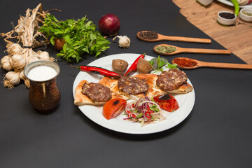 Bacon meatballs stuffed with cheese stock photo