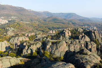 Sunset view of Rock Formation Belogradchik Rocks, Bulgaria