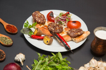 Bacon meatballs stuffed with cheese stock photo