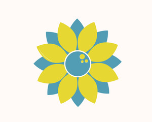 Flat flower (camomile) icon. Nature, parks. Vector