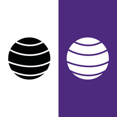 Gym Ball Vector Icon in Glyph Style. Vector illustration icon can be used for an app, website, or part of a logo.
