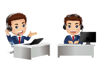 Call center and customer service character
