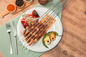 Beef Steak Skewers - Shish Kebab stock photo