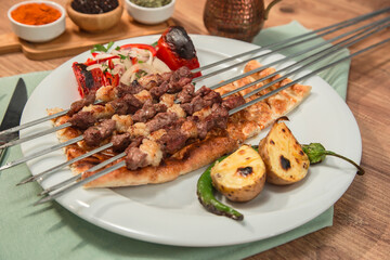Beef Steak Skewers - Shish Kebab stock photo