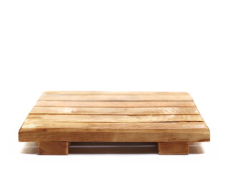 Wooden kitchen pot holder from olive tree isolated on white 